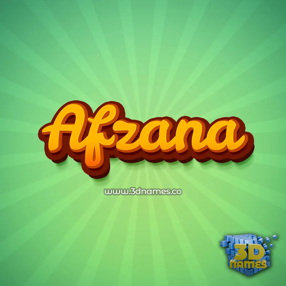 afzana in Green Rays style - 3D name wallpaper