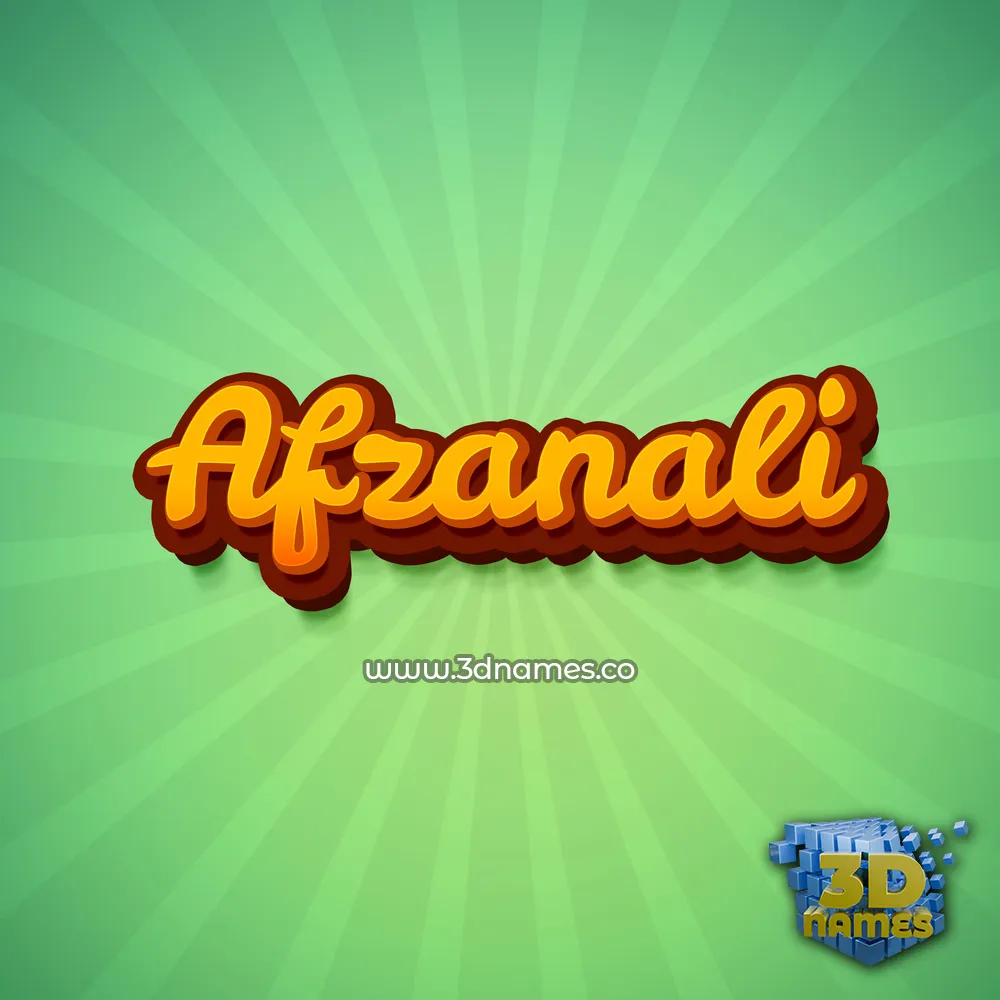 afzanali in Green Rays style - 3D name wallpaper