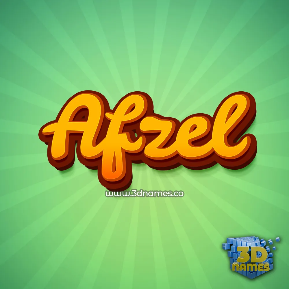 afzel in Green Rays style - 3D name wallpaper