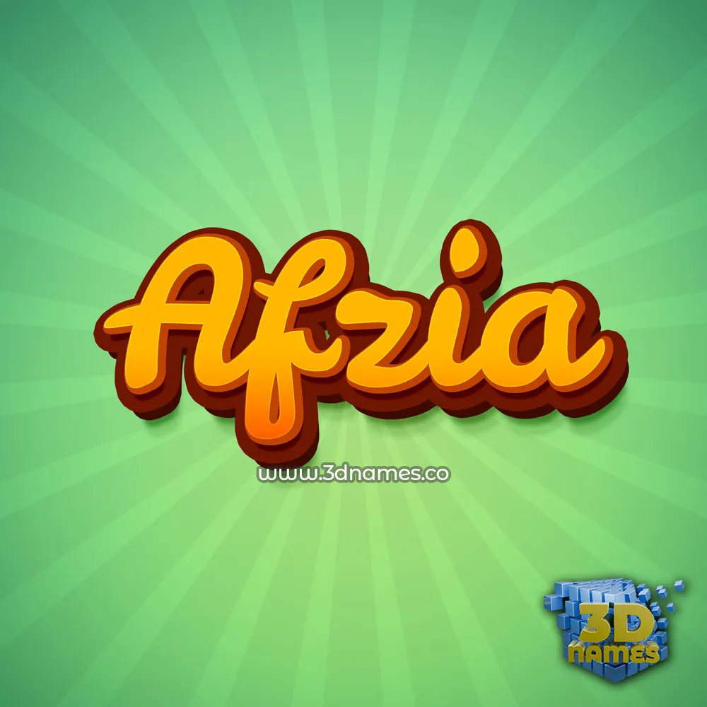 afzia in Green Rays style - 3D name wallpaper