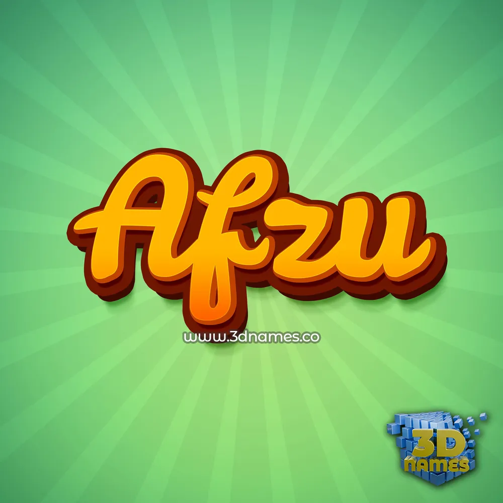 afzu in Green Rays style - 3D name wallpaper