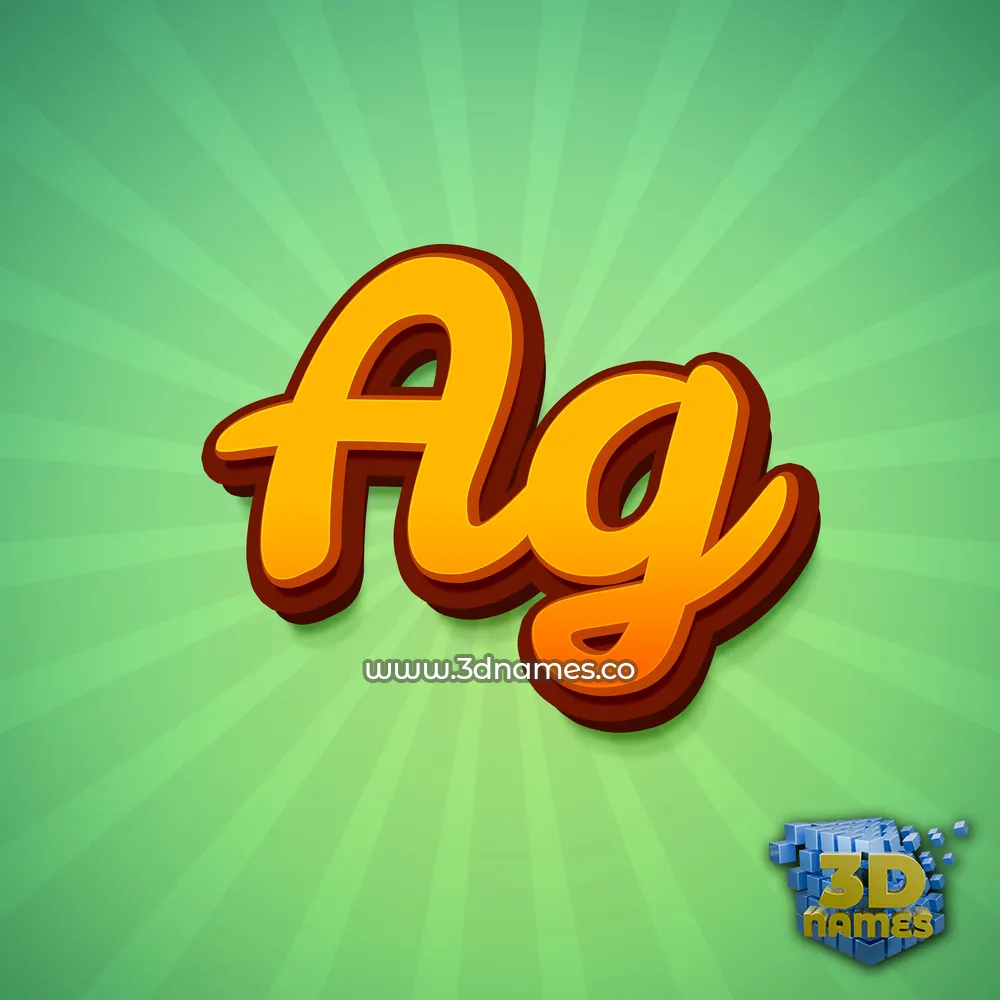 ag in Green Rays style - 3D name wallpaper