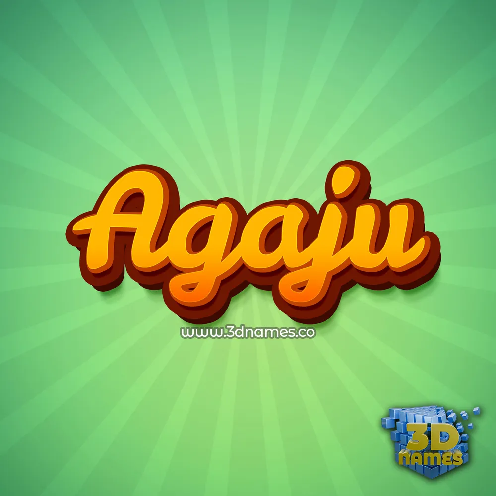 agaju in Green Rays style - 3D name wallpaper