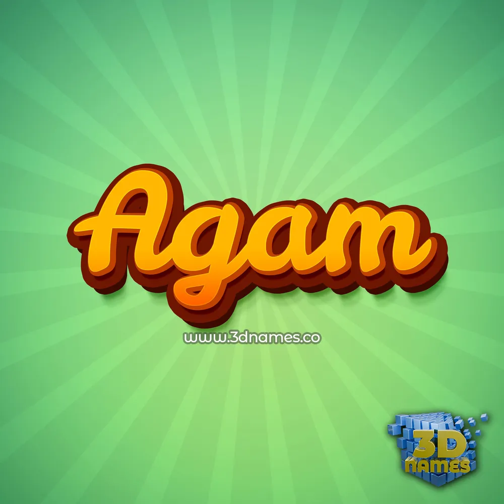 agam in Green Rays style - 3D name wallpaper