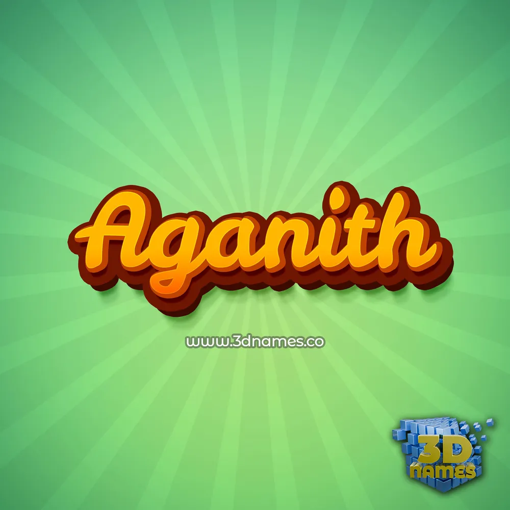 aganith in Green Rays style - 3D name wallpaper