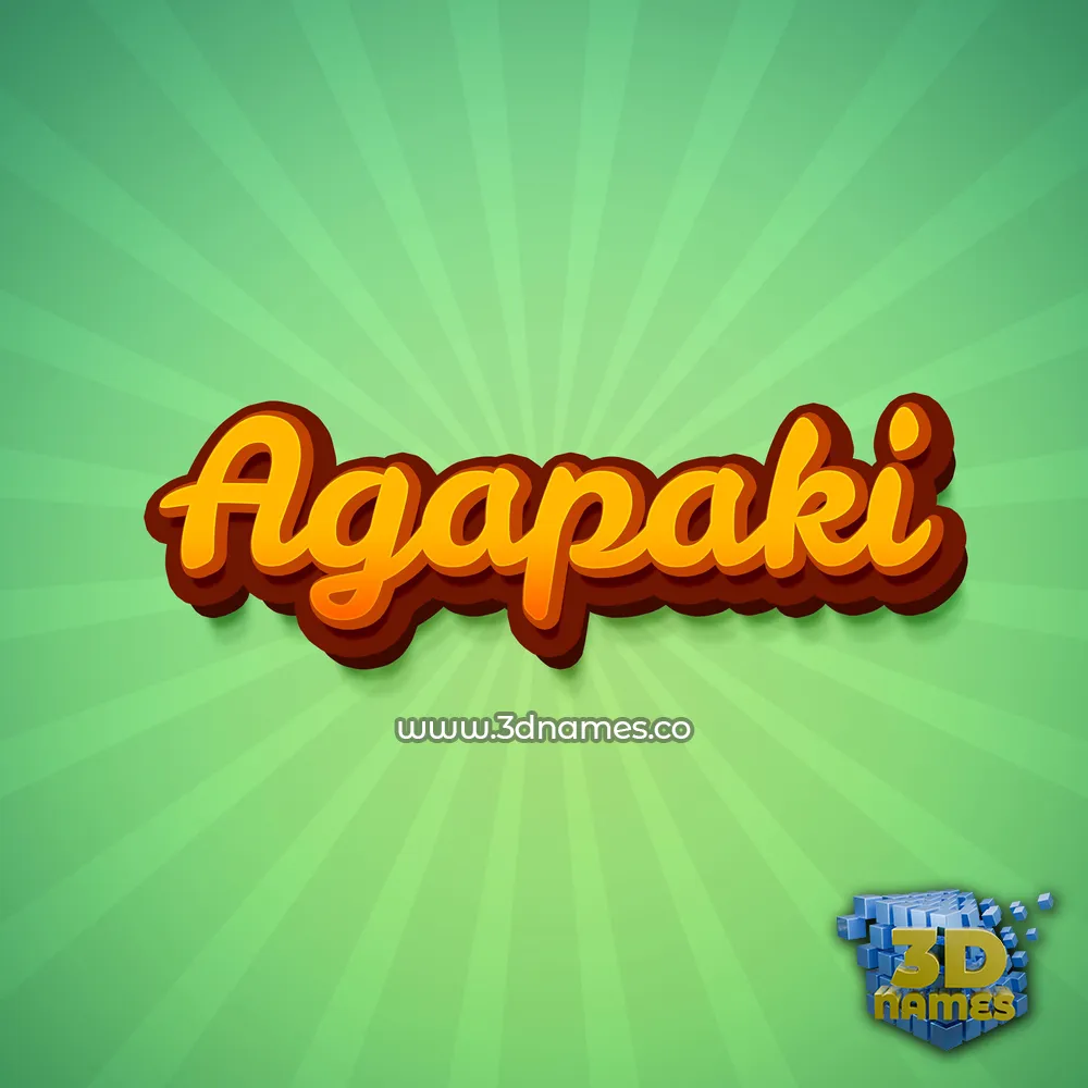 agapaki in Green Rays style - 3D name wallpaper