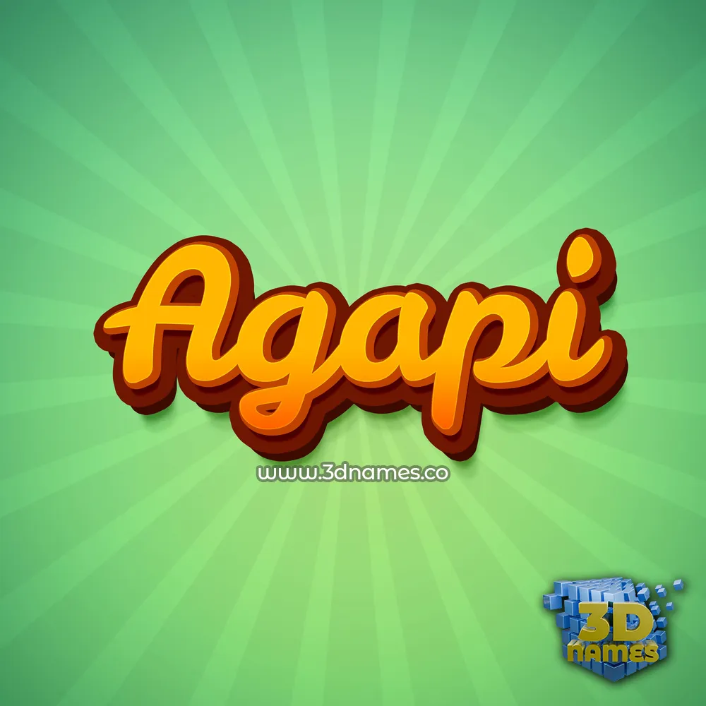 agapi in Green Rays style - 3D name wallpaper