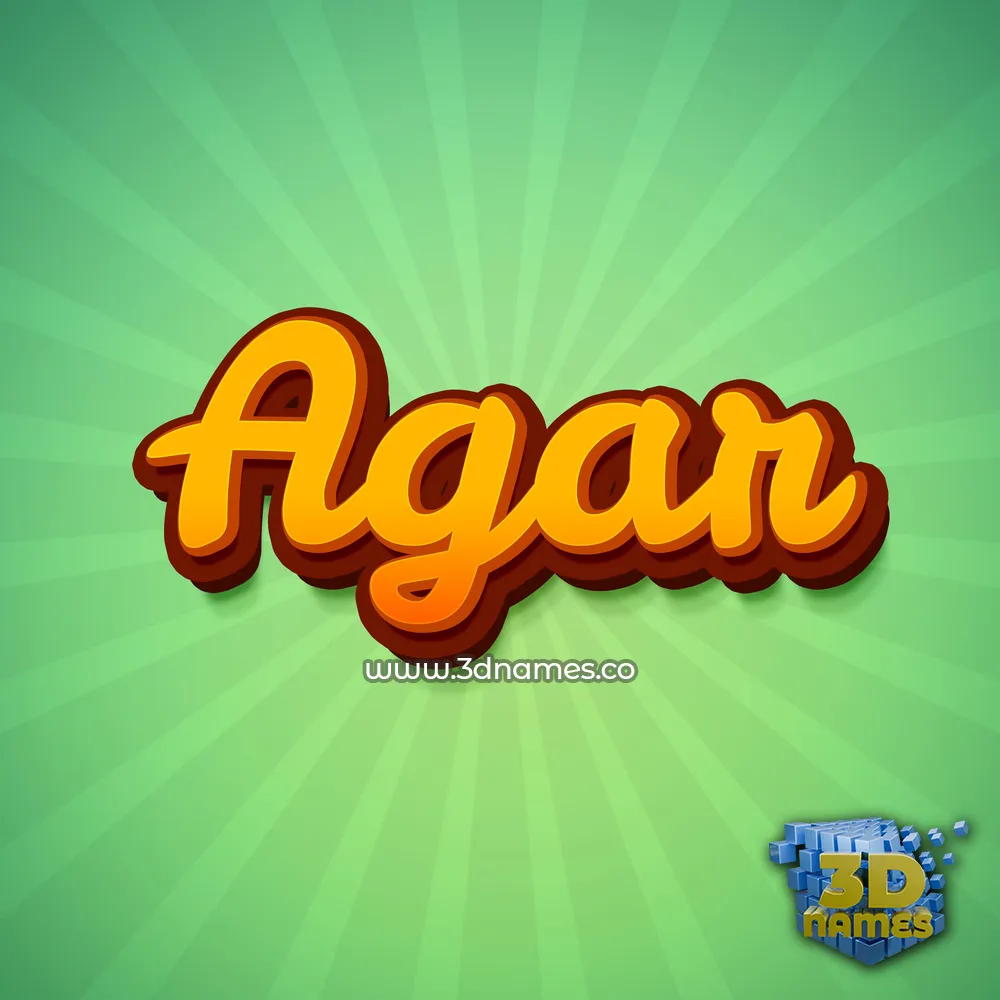 agar in Green Rays style - 3D name wallpaper