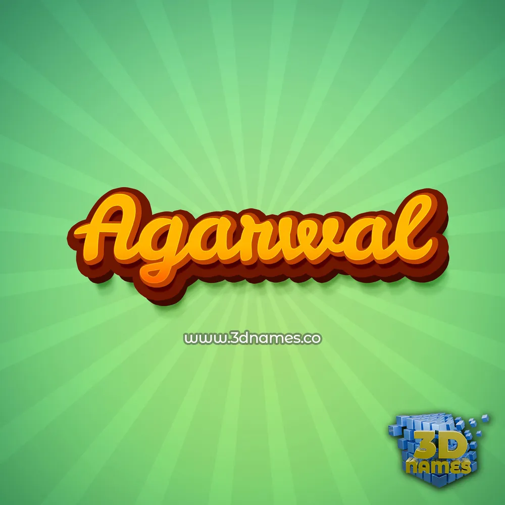 agarwal in Green Rays style - 3D name wallpaper