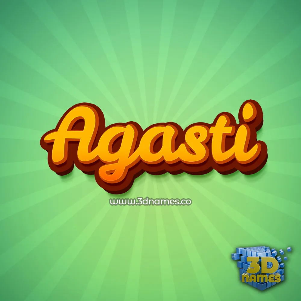 agasti in Green Rays style - 3D name wallpaper