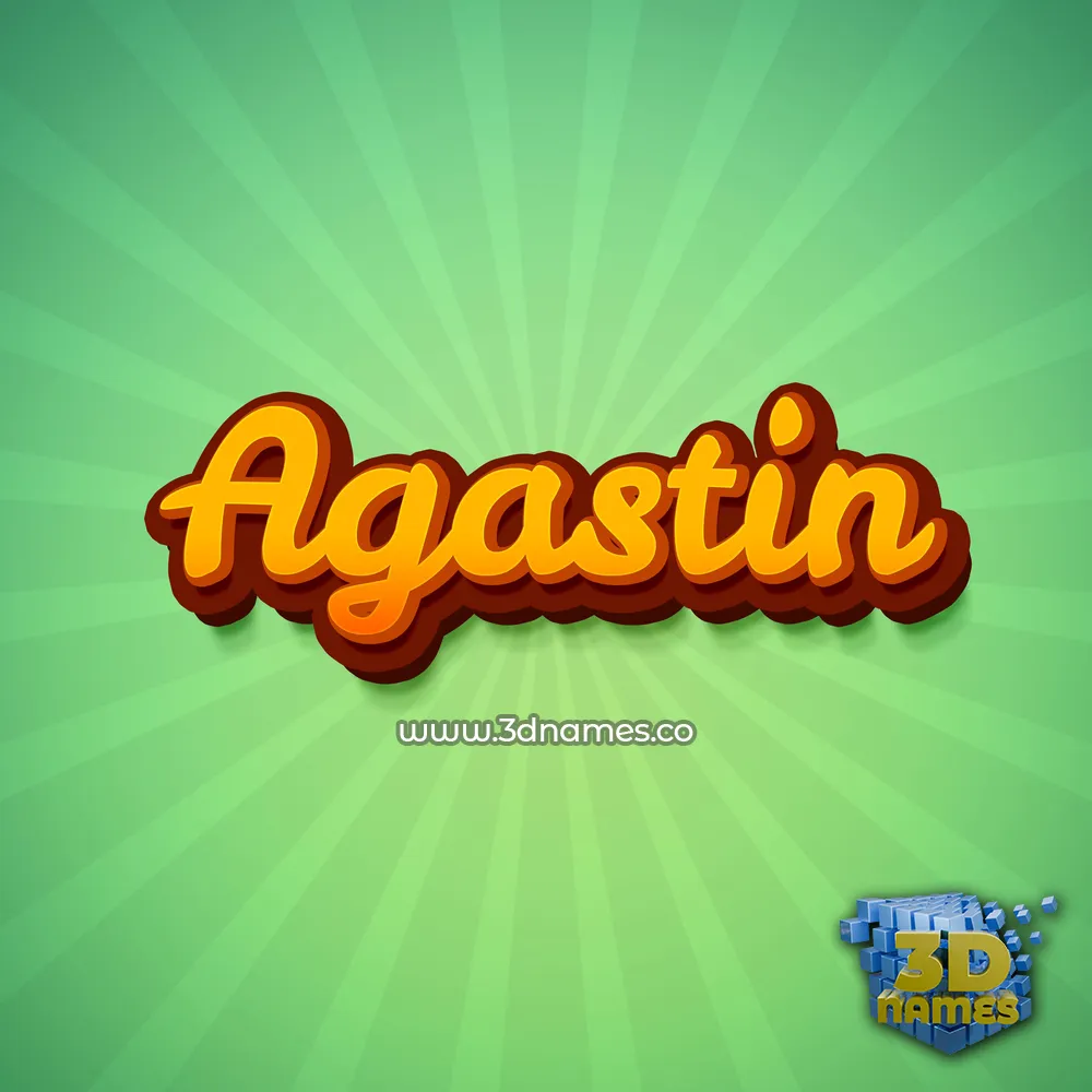 agastin in Green Rays style - 3D name wallpaper