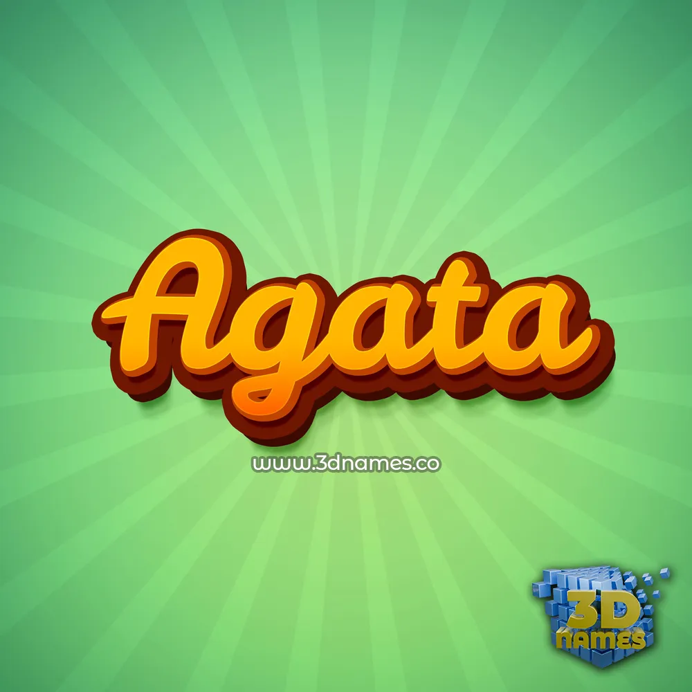 agata in Green Rays style - 3D name wallpaper