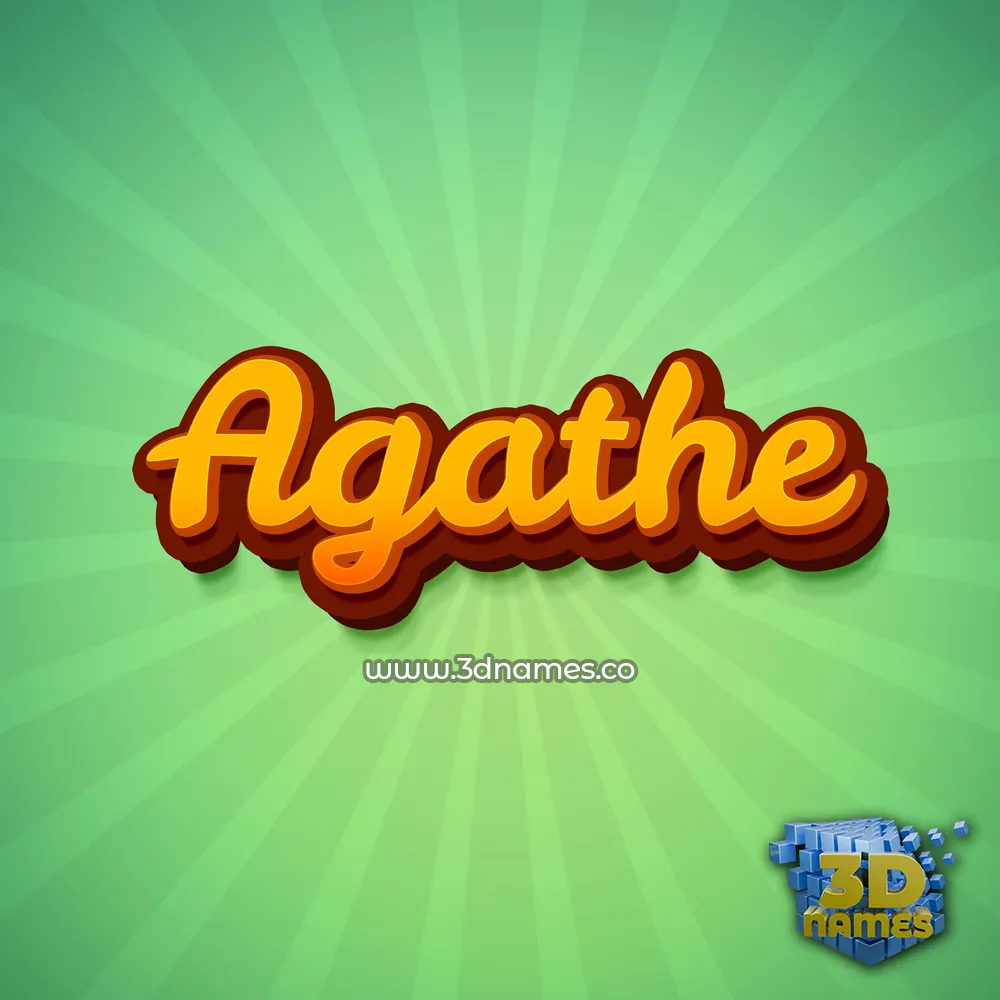 agathe in Green Rays style - 3D name wallpaper