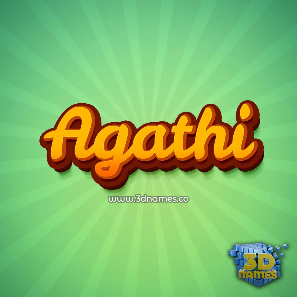 agathi in Green Rays style - 3D name wallpaper