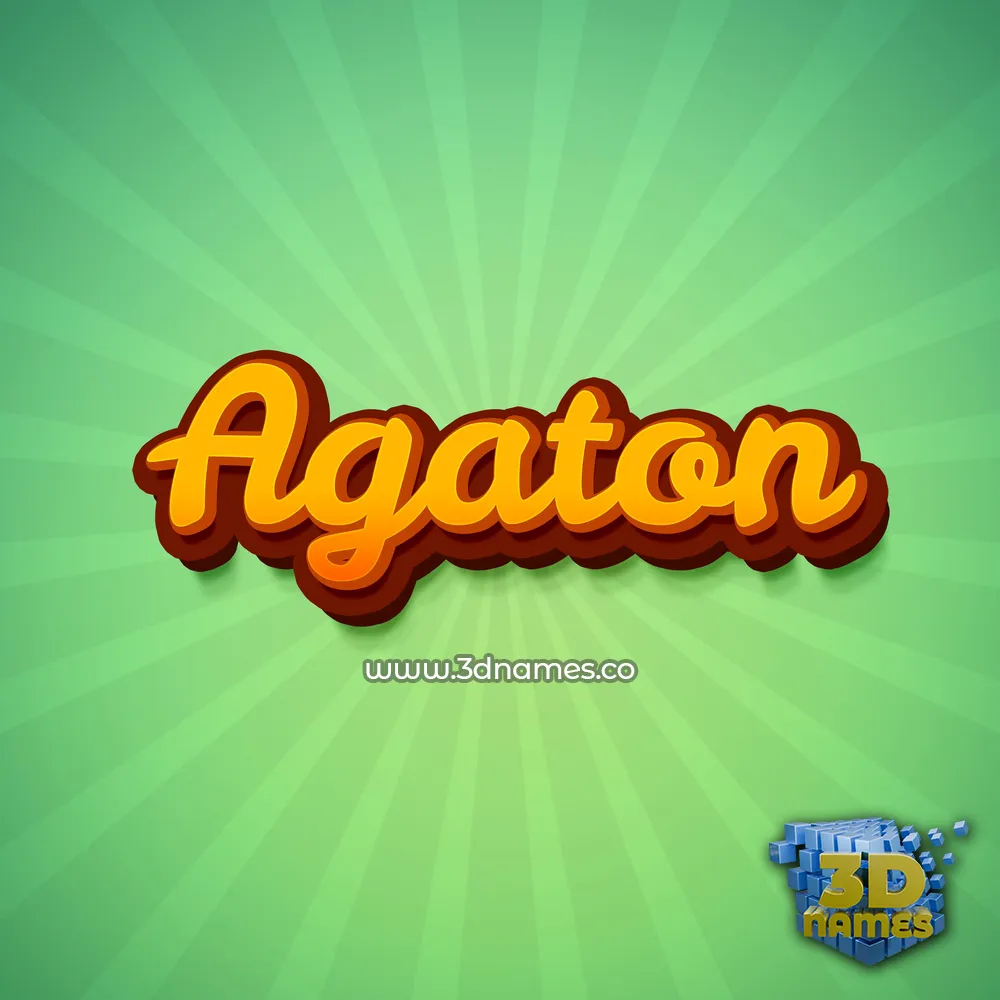 agaton in Green Rays style - 3D name wallpaper
