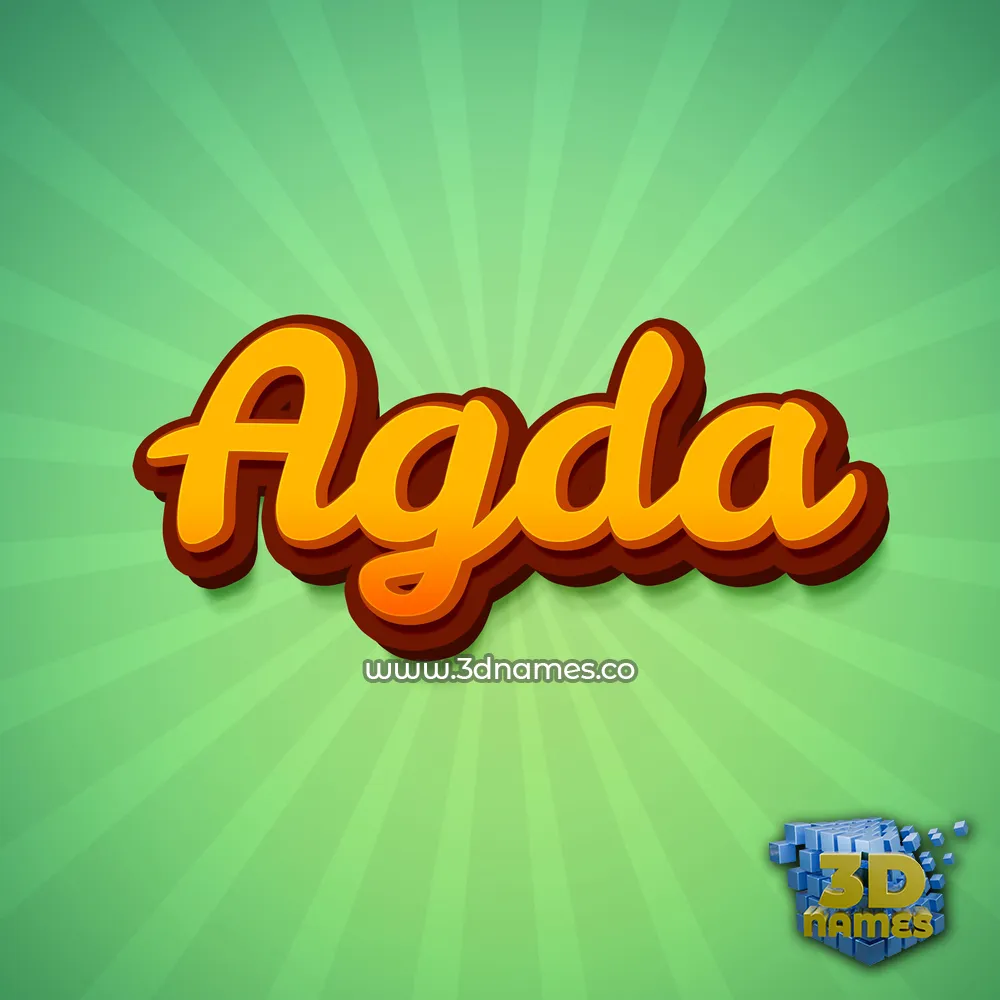 agda in Green Rays style - 3D name wallpaper