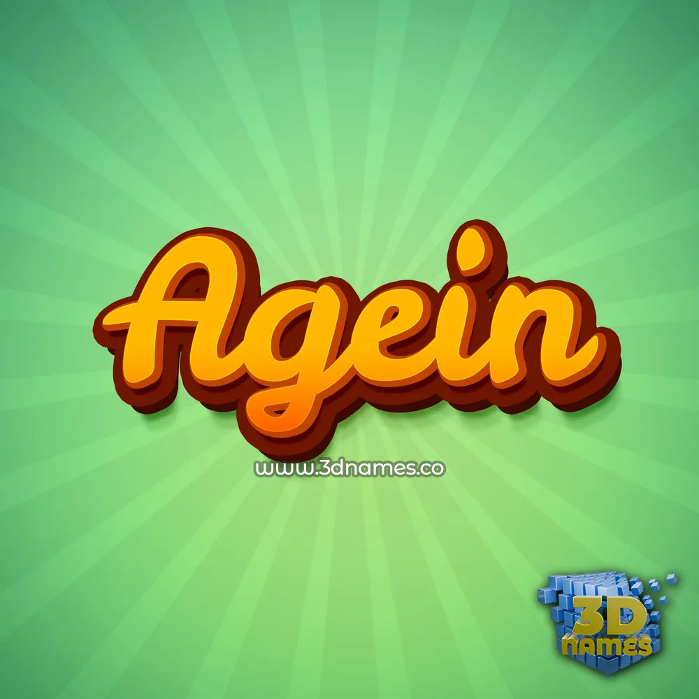 agein in Green Rays style - 3D name wallpaper