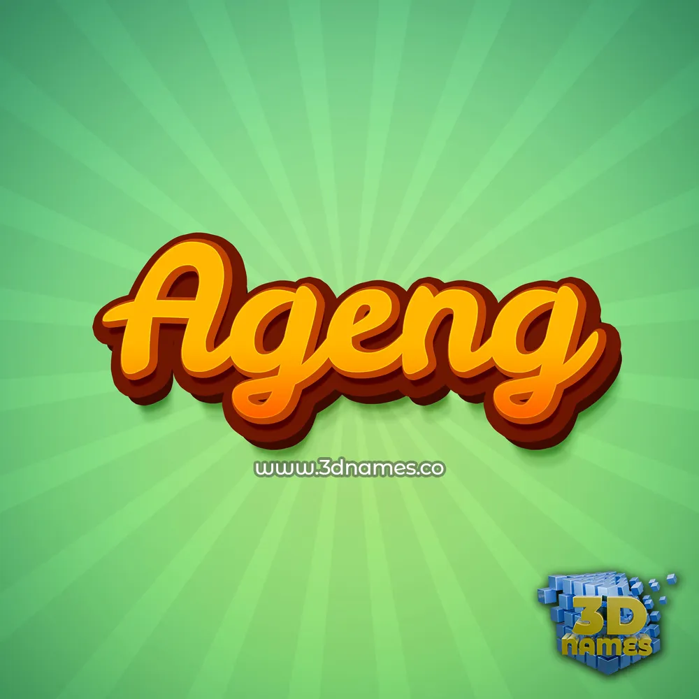 ageng in Green Rays style - 3D name wallpaper