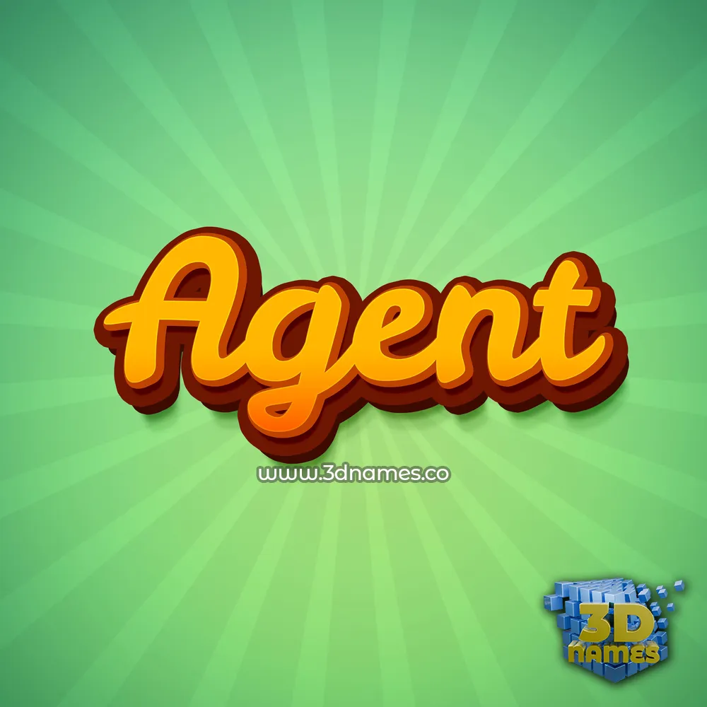 agent in Green Rays style - 3D name wallpaper
