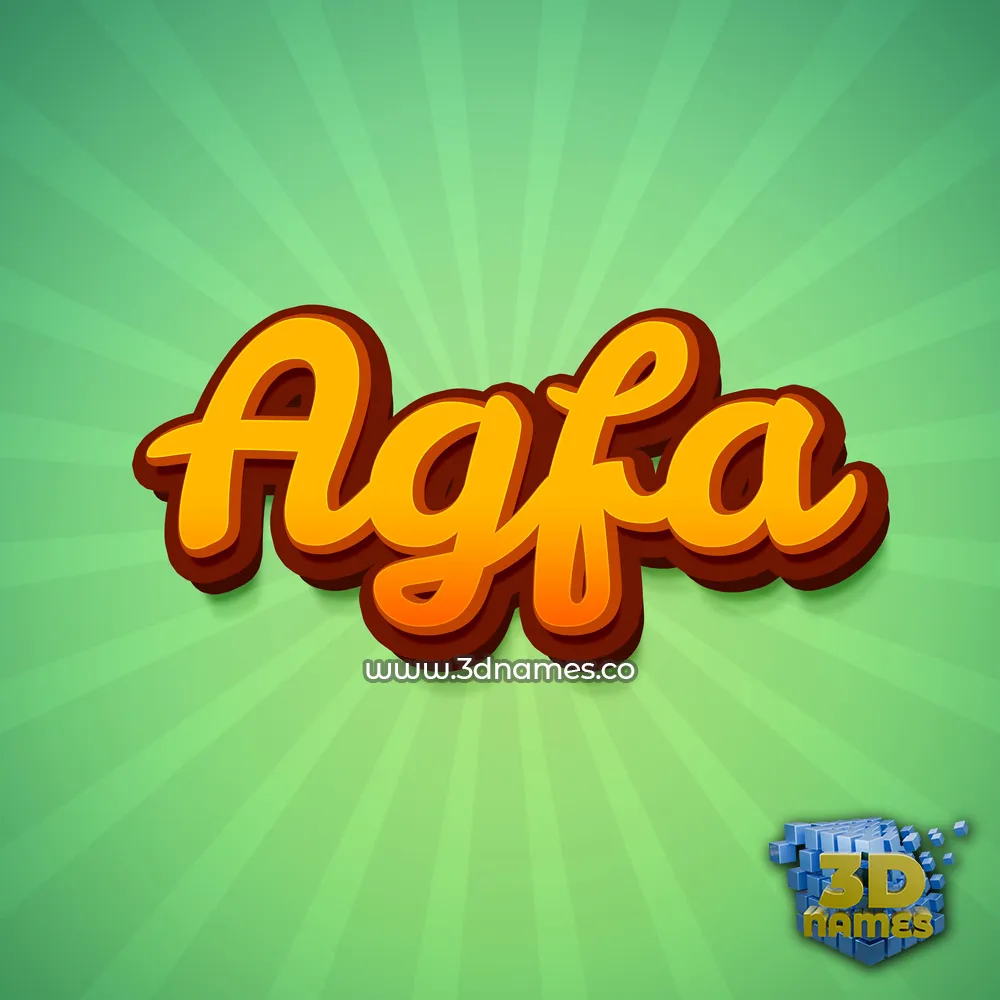 agfa in Green Rays style - 3D name wallpaper
