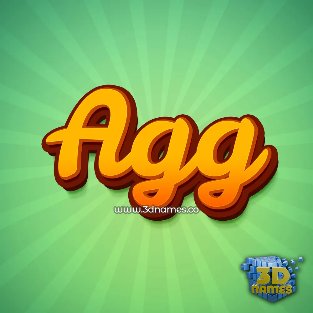 agg in Green Rays style - 3D name wallpaper