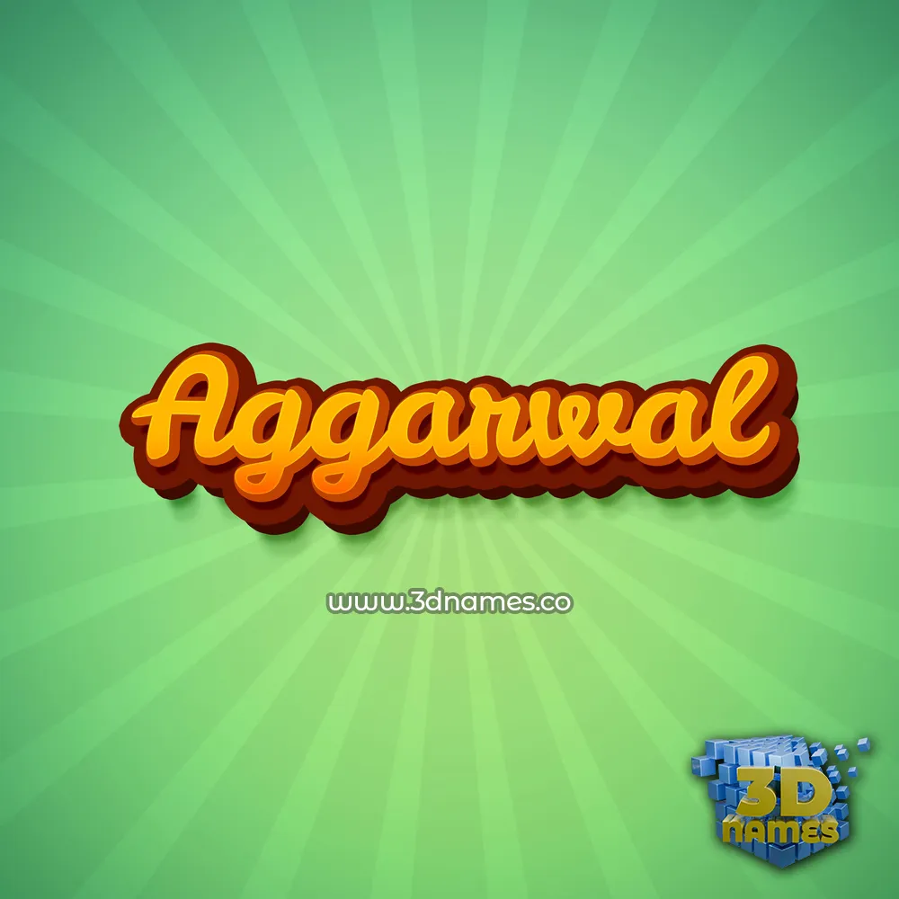 aggarwal in Green Rays style - 3D name wallpaper