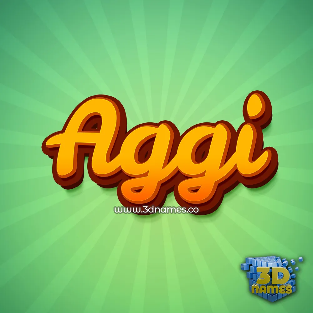 aggi in Green Rays style - 3D name wallpaper
