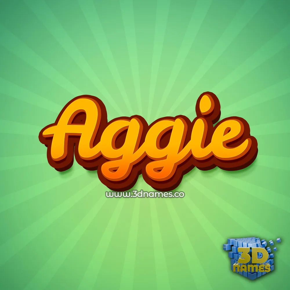 aggie in Green Rays style - 3D name wallpaper