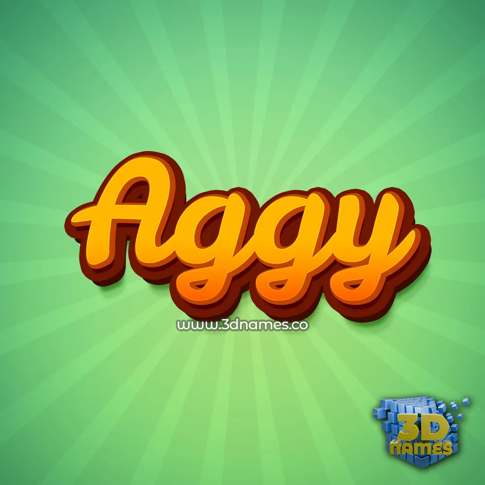 aggy in Green Rays style - 3D name wallpaper