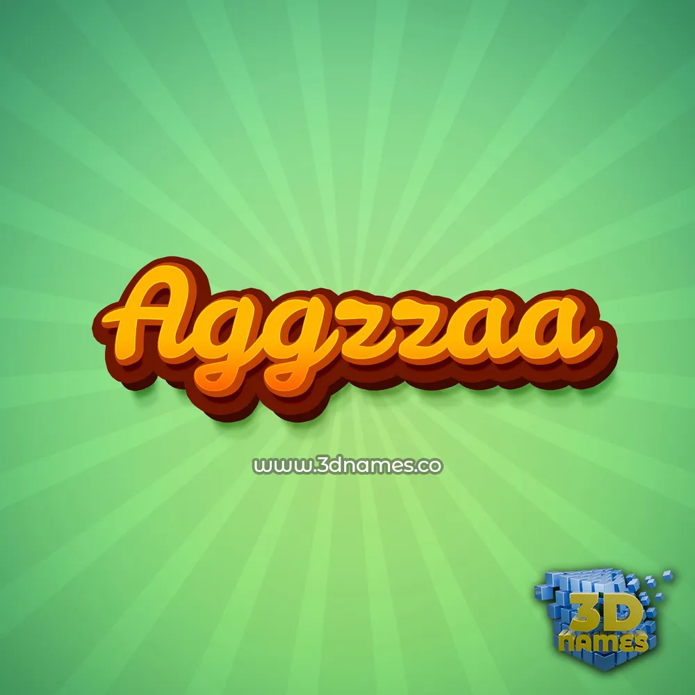 aggzzaa in Green Rays style - 3D name wallpaper