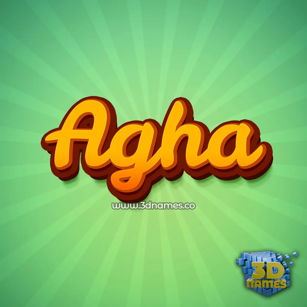 agha in Green Rays style - 3D name wallpaper