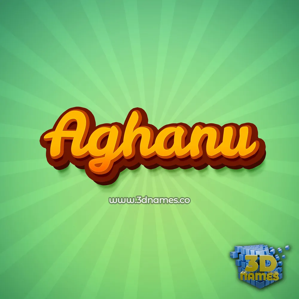 aghanu in Green Rays style - 3D name wallpaper