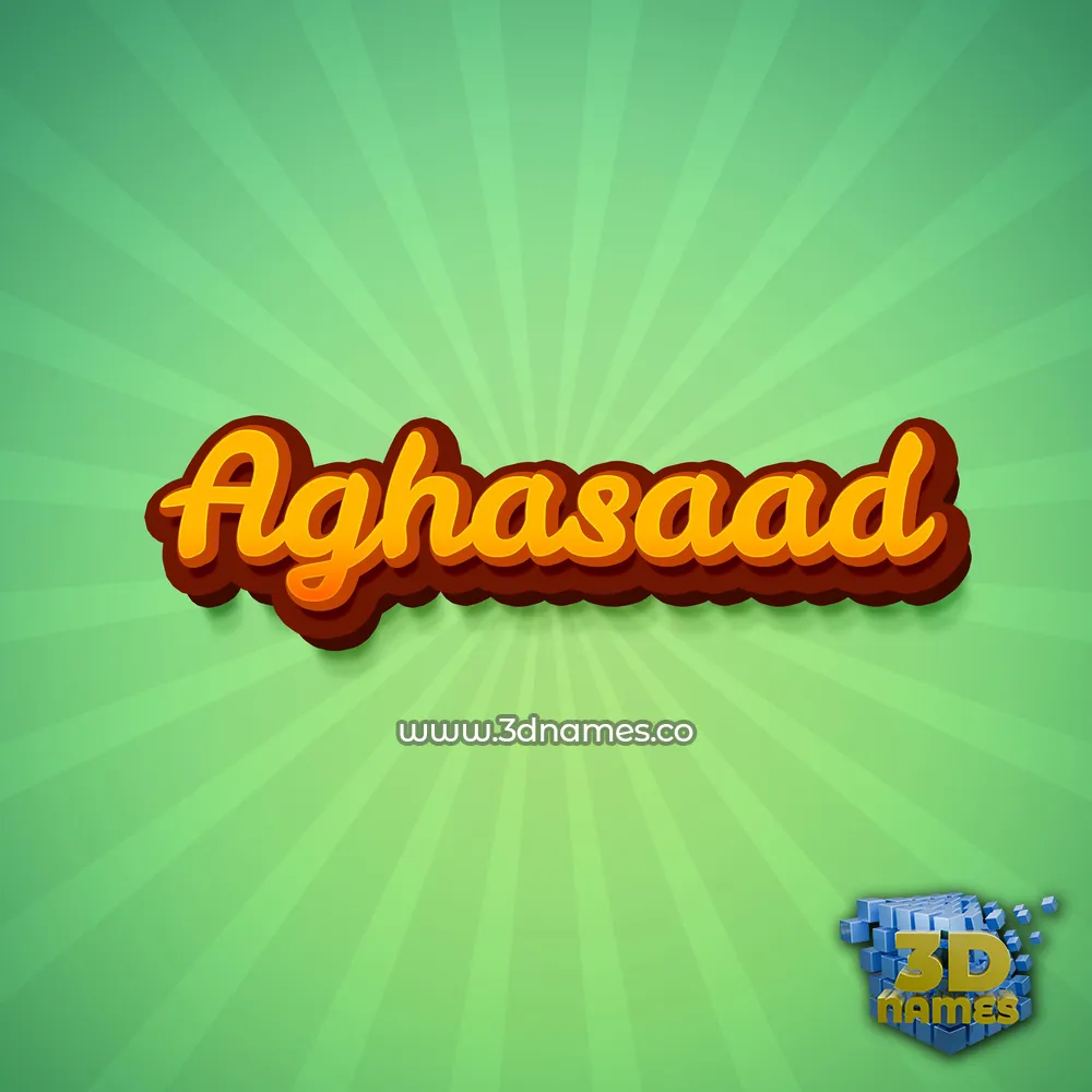 aghasaad in Green Rays style - 3D name wallpaper
