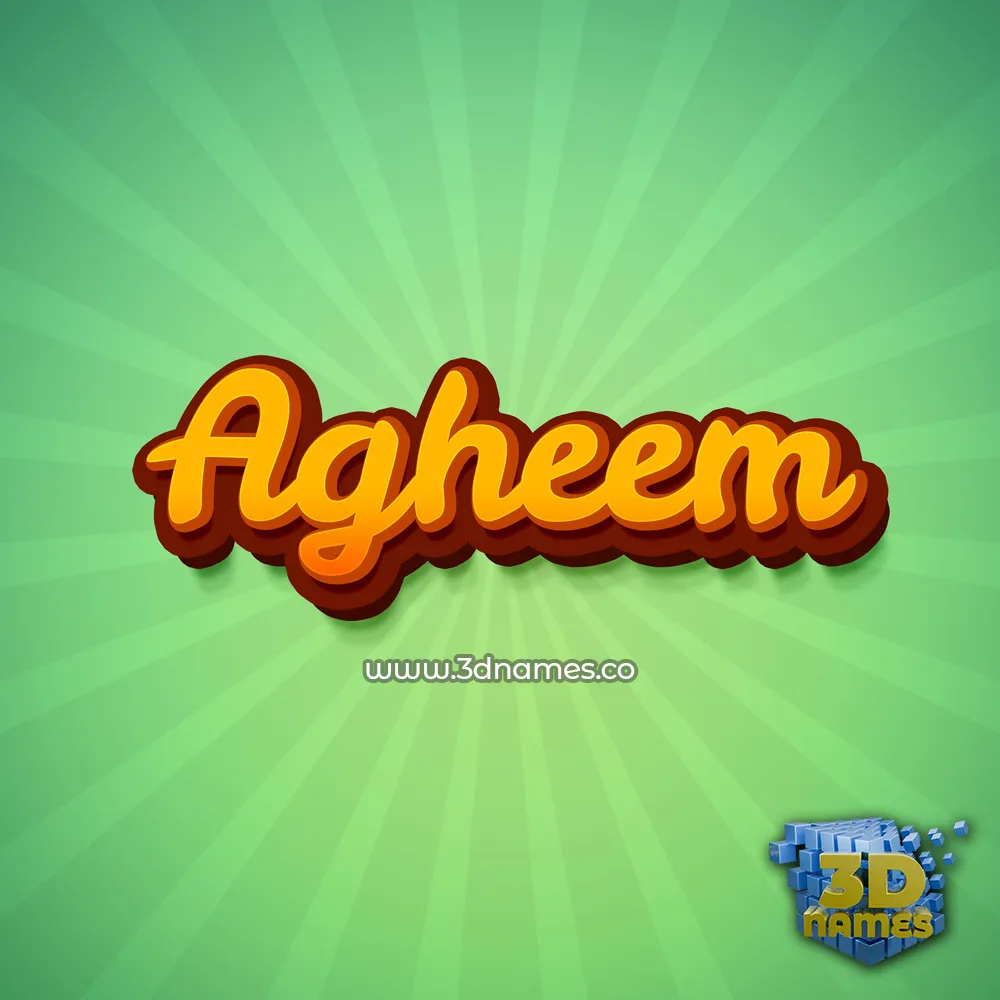 agheem in Green Rays style - 3D name wallpaper