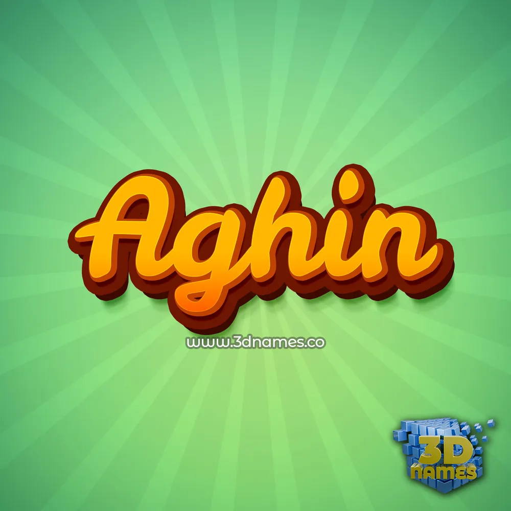 aghin in Green Rays style - 3D name wallpaper
