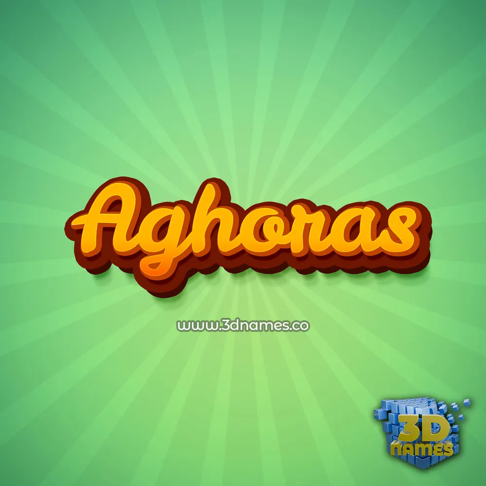 aghoras in Green Rays style - 3D name wallpaper
