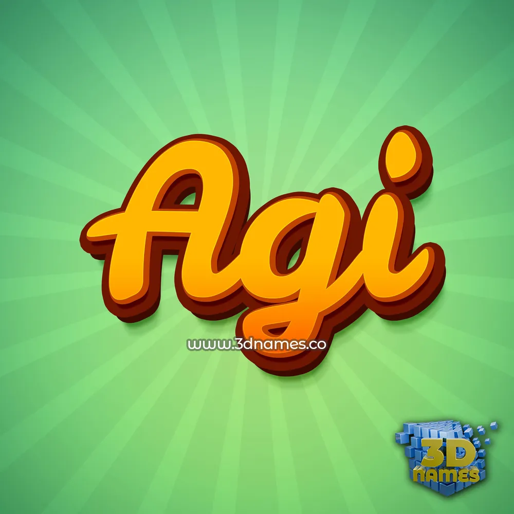 agi in Green Rays style - 3D name wallpaper