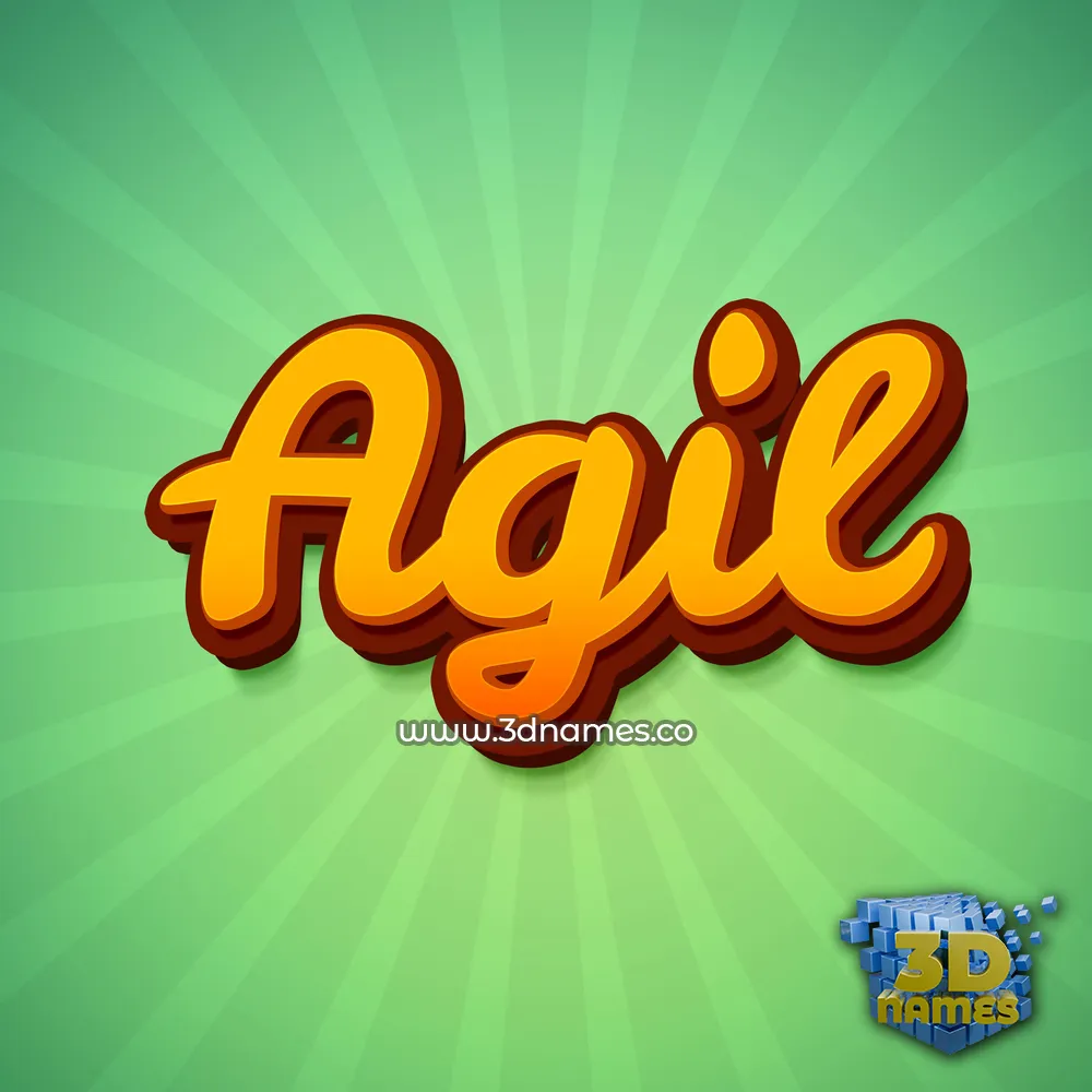 agil in Green Rays style - 3D name wallpaper