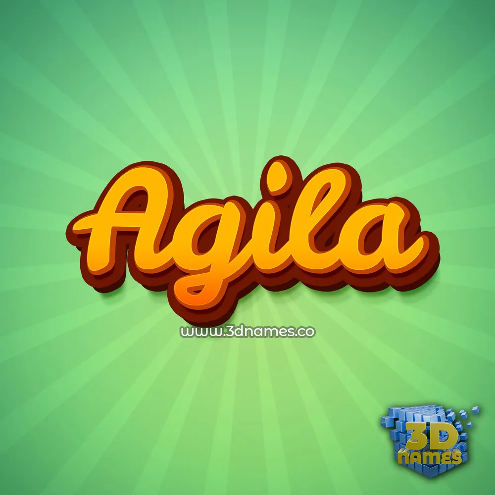 agila in Green Rays style - 3D name wallpaper