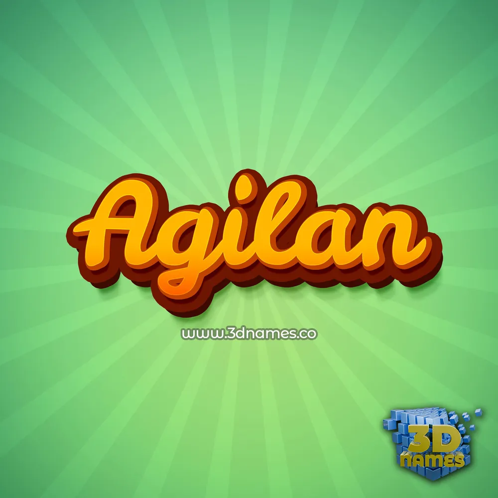 agilan in Green Rays style - 3D name wallpaper