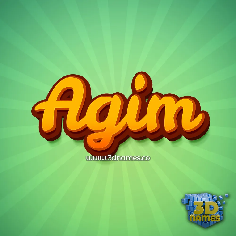agim in Green Rays style - 3D name wallpaper