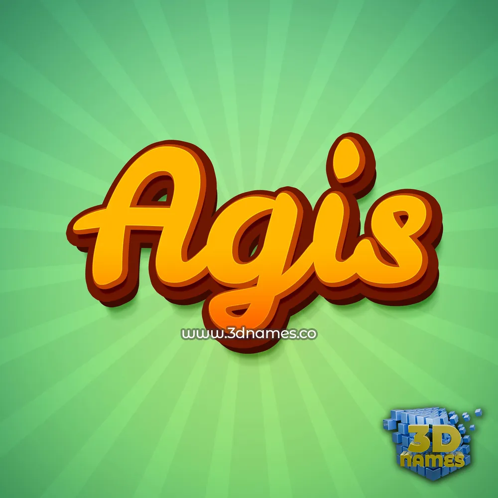 agis in Green Rays style - 3D name wallpaper