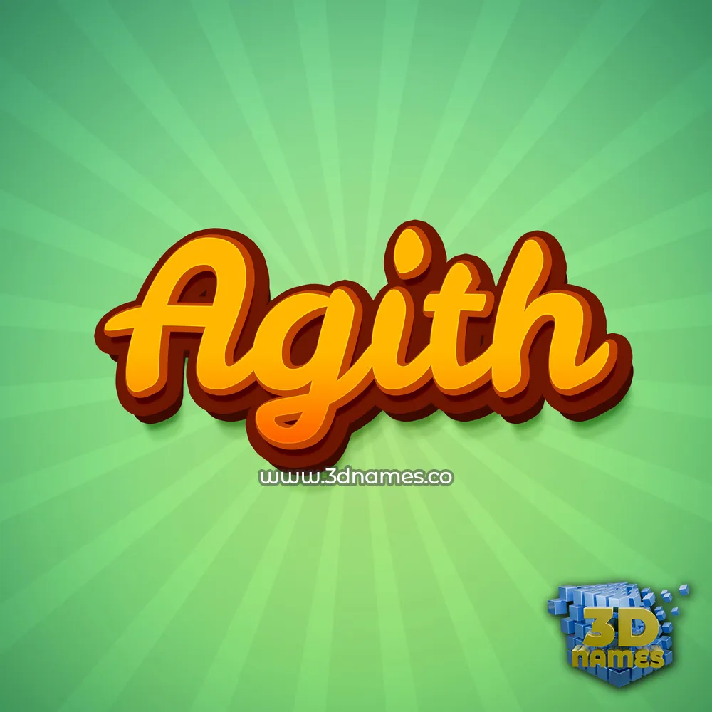 agith in Green Rays style - 3D name wallpaper