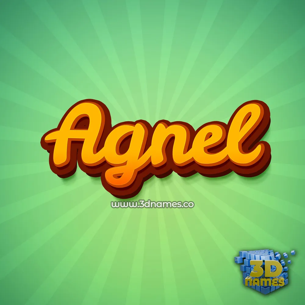 agnel in Green Rays style - 3D name wallpaper
