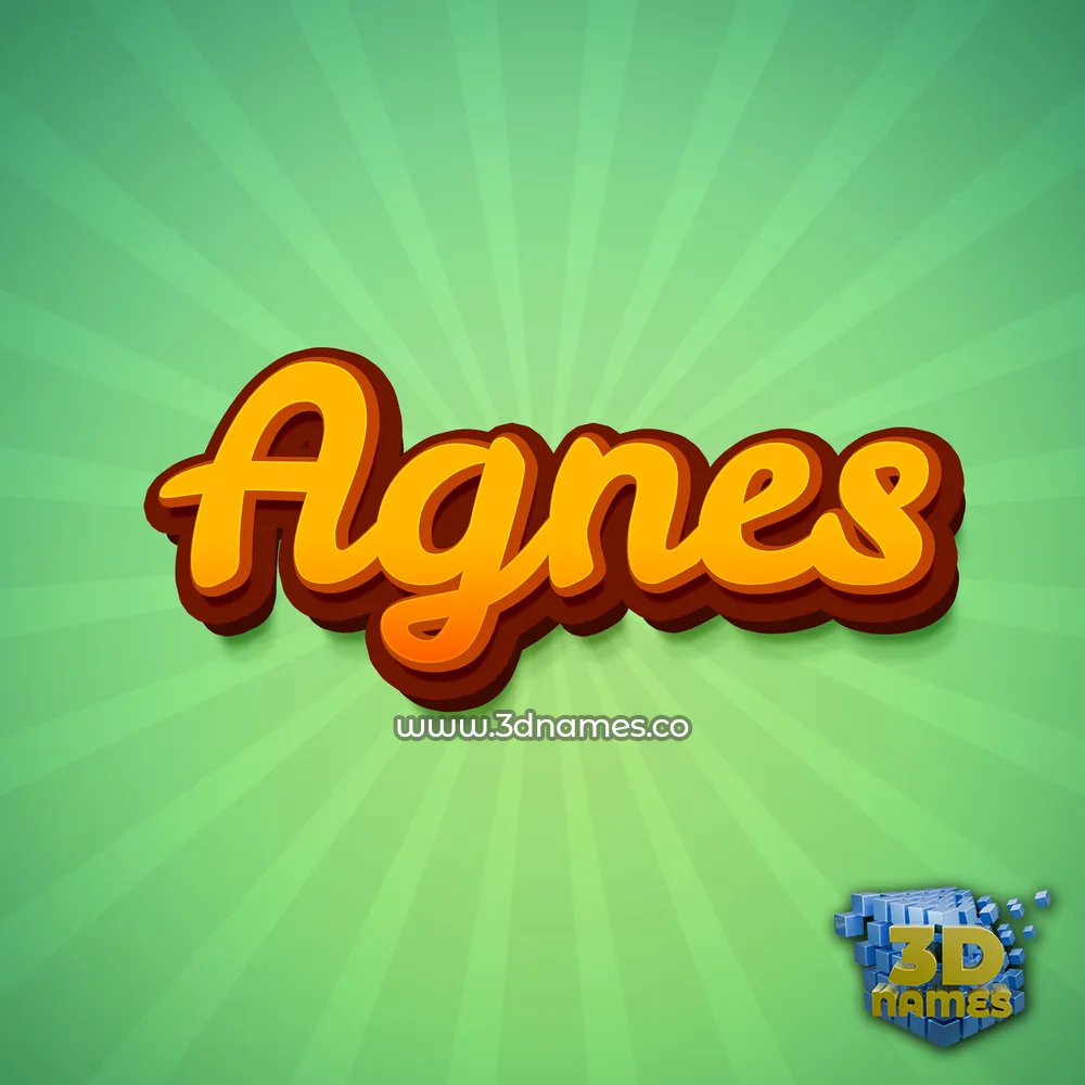 agnes in Green Rays style - 3D name wallpaper