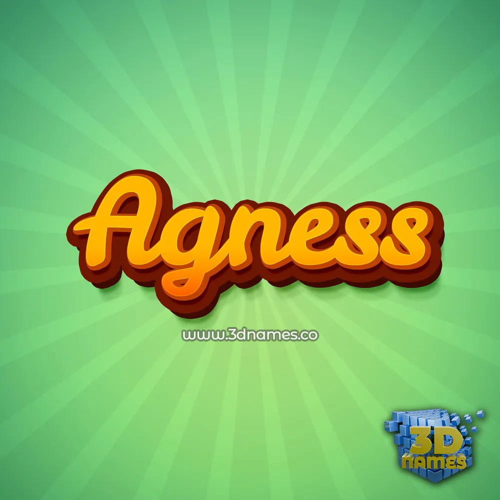 agness in Green Rays style - 3D name wallpaper
