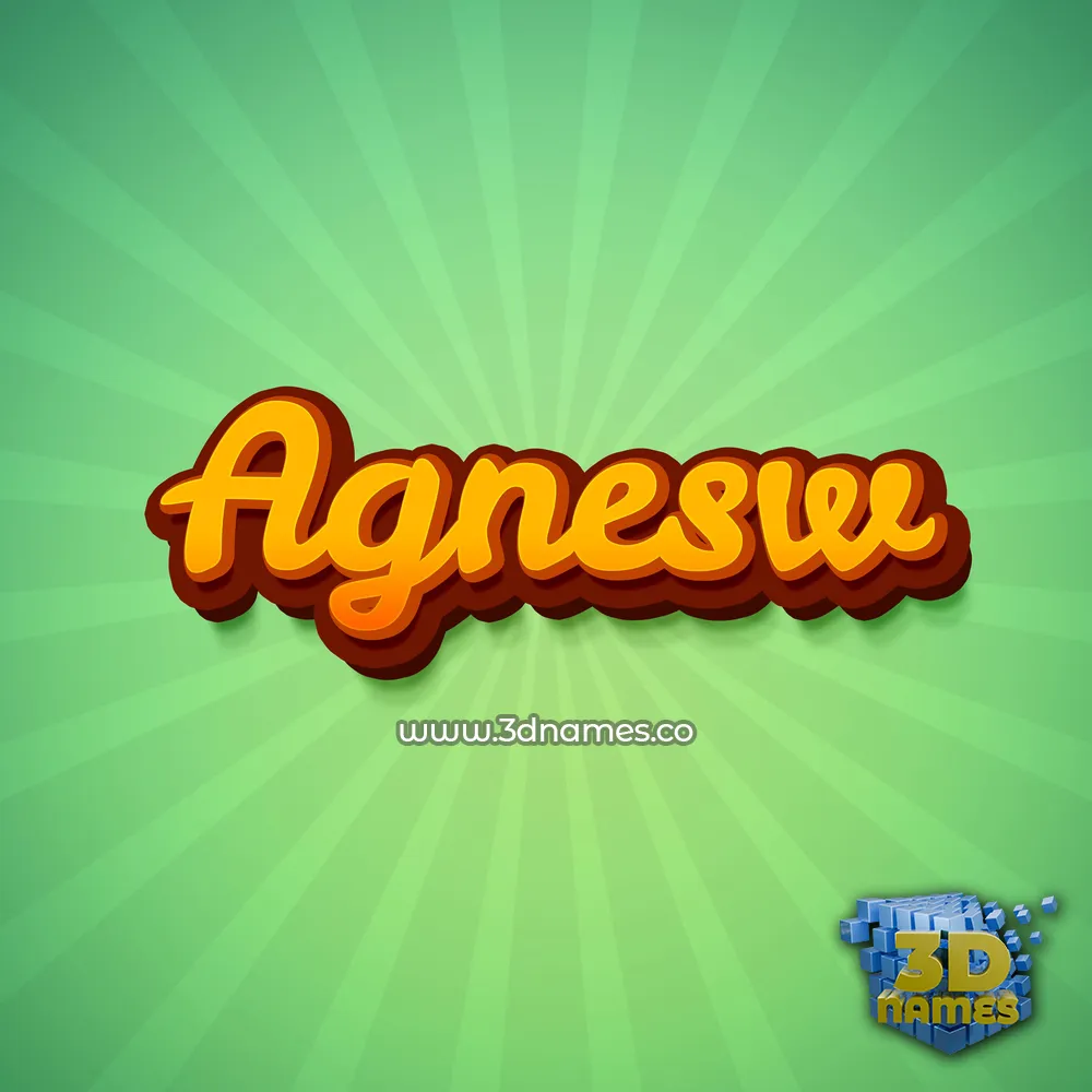 agnesw in Green Rays style - 3D name wallpaper