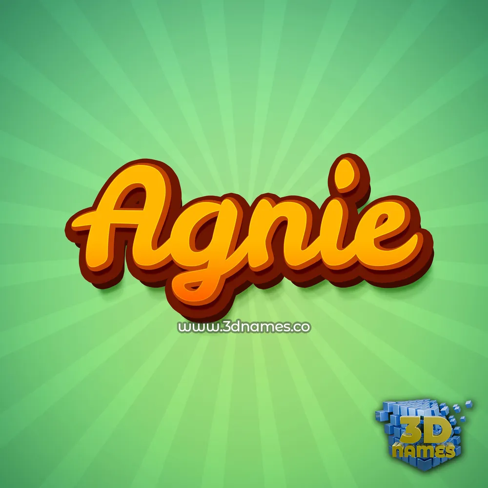 agnie in Green Rays style - 3D name wallpaper