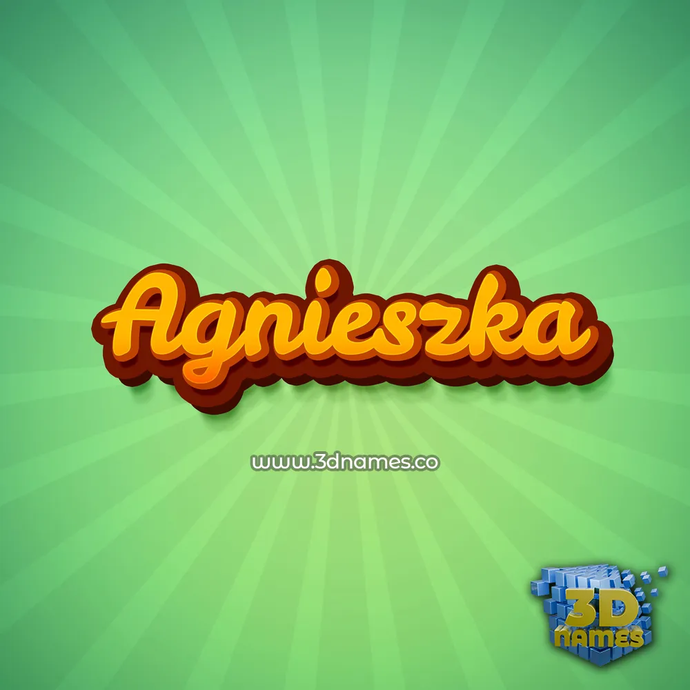 agnieszka in Green Rays style - 3D name wallpaper