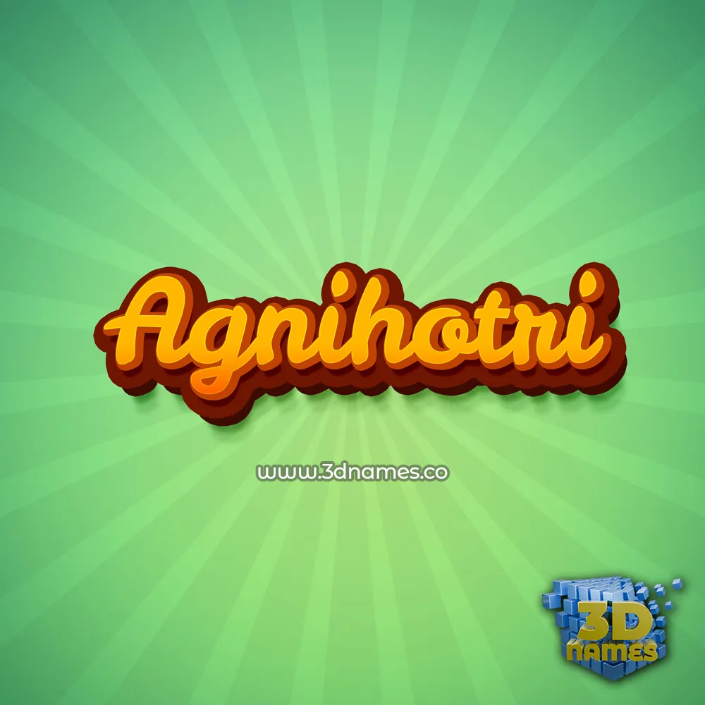 agnihotri in Green Rays style - 3D name wallpaper